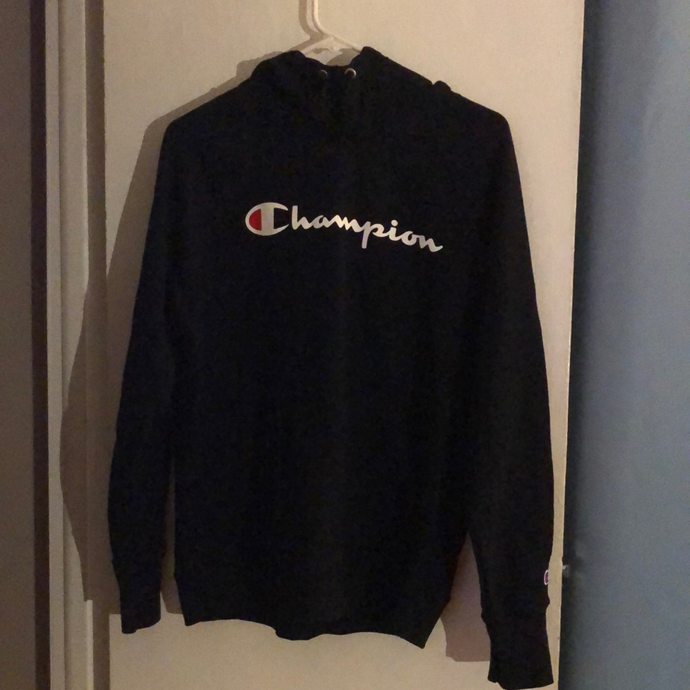 Champion Black Hoodie Kids Large with pocket